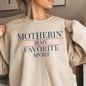 Motherin Is My Favorite Sport Sweatshirt Sporty Mom Hoodie